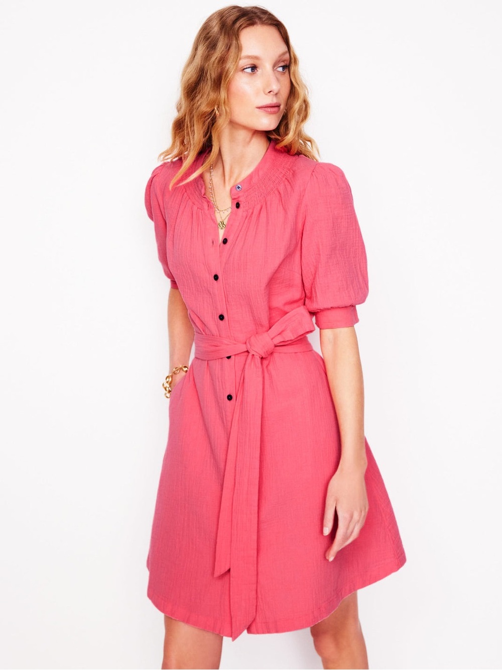 Boden Ada Double Cloth Short Dress
Azalea Pink size 4
